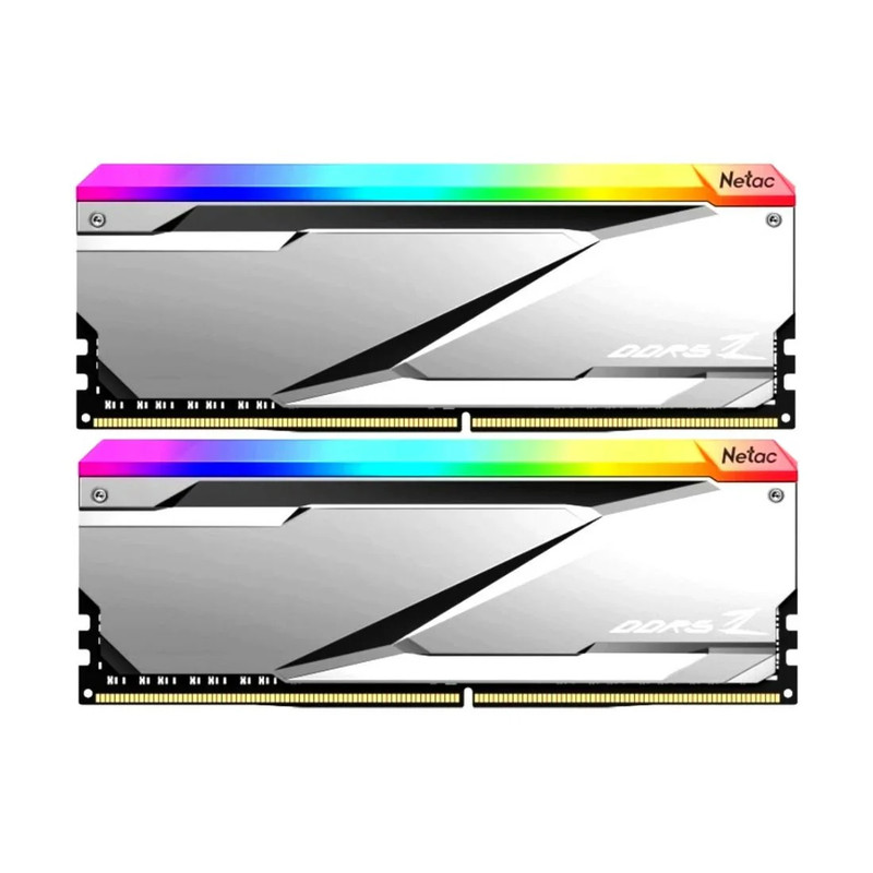 Netac Z RGB 32GB (2 x 16GB) CL32 6200Mhz DDR5 RAM - Silver - ذاكرة عشوائية